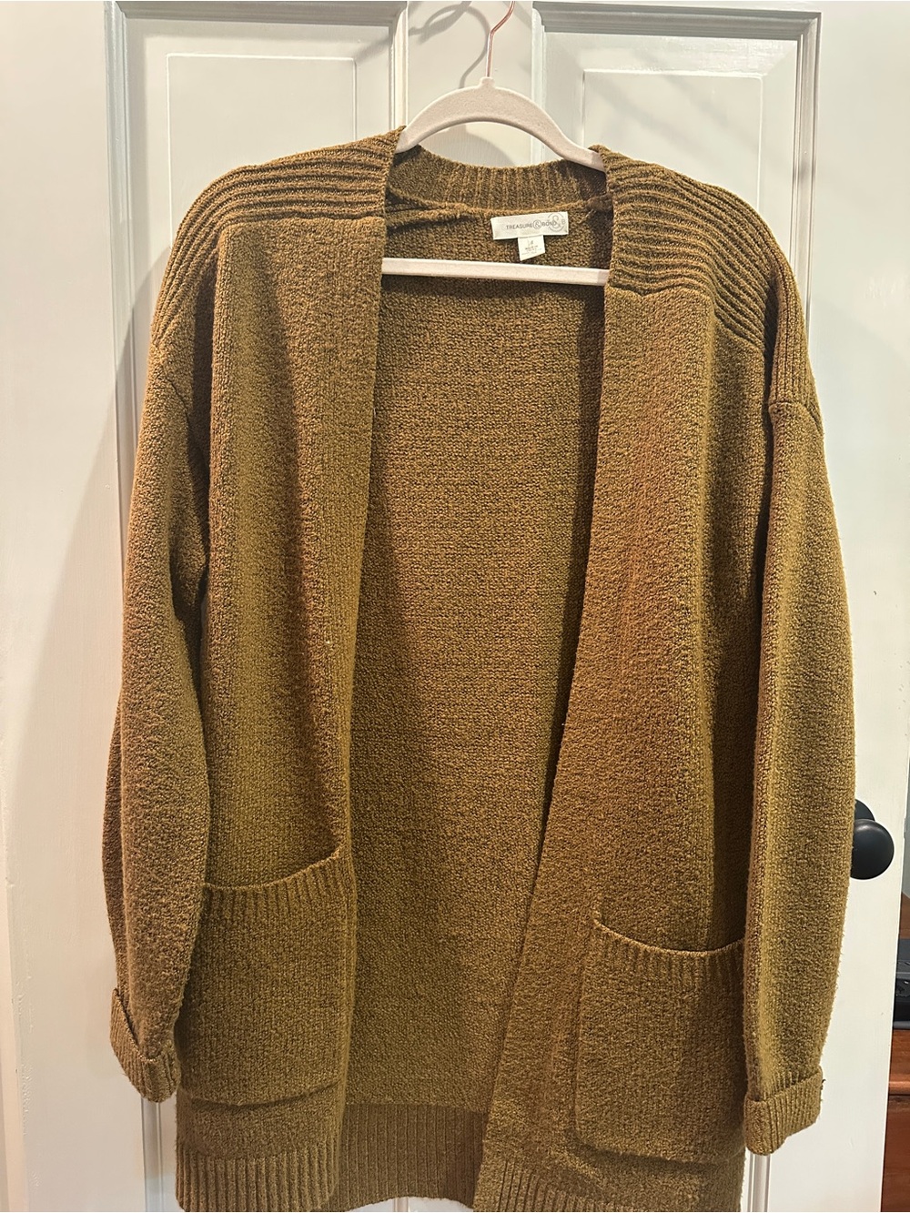 Treasure & Bond Open-Front Cardigan in Mustard